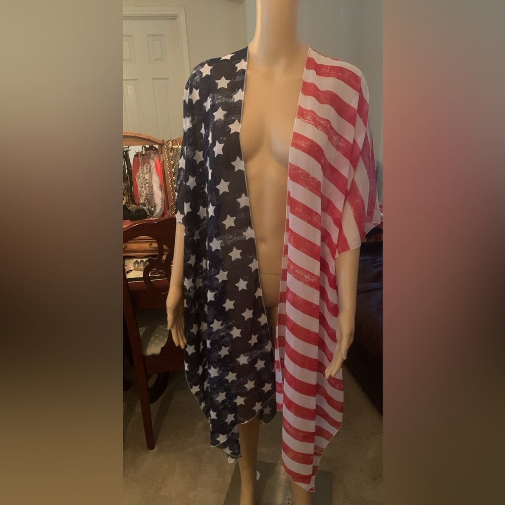 C Brand Red and Blue Scarf